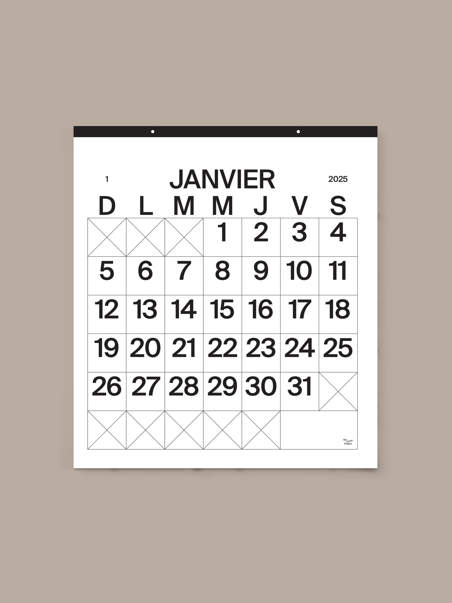 Gros calendrier familial 2025