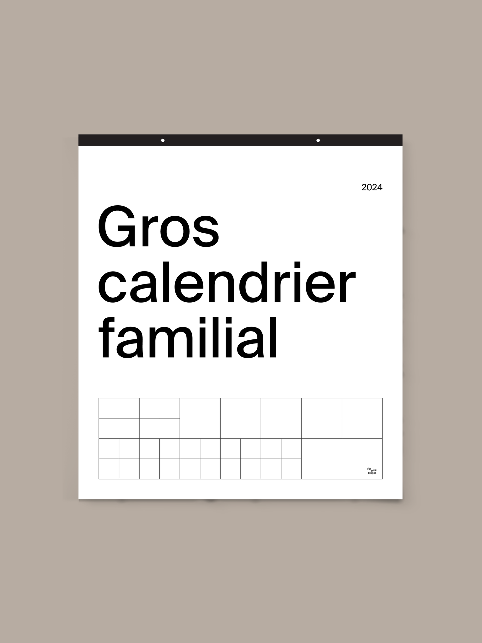 Gros calendrier familial 2024 (LIVRAISON NOVEMBRE)
